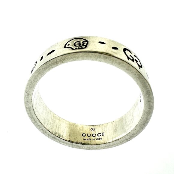 Gucci 925 Sterling Silver Ghost Ring Band - Size 10.5 - Picture 2 of 11
